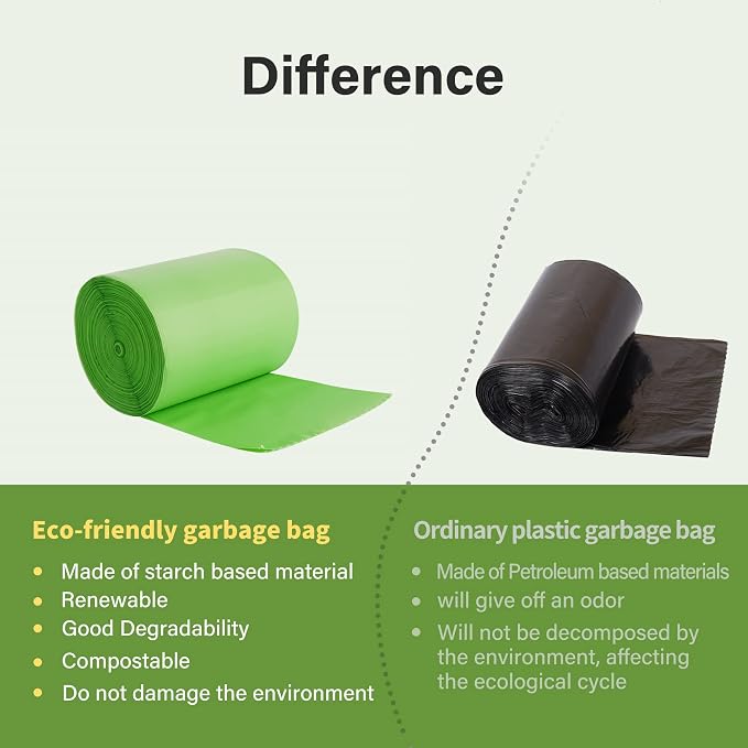 Compostable Trash Bags, 2.6 Gallon, 100% Compost Waste Bags - Image 5