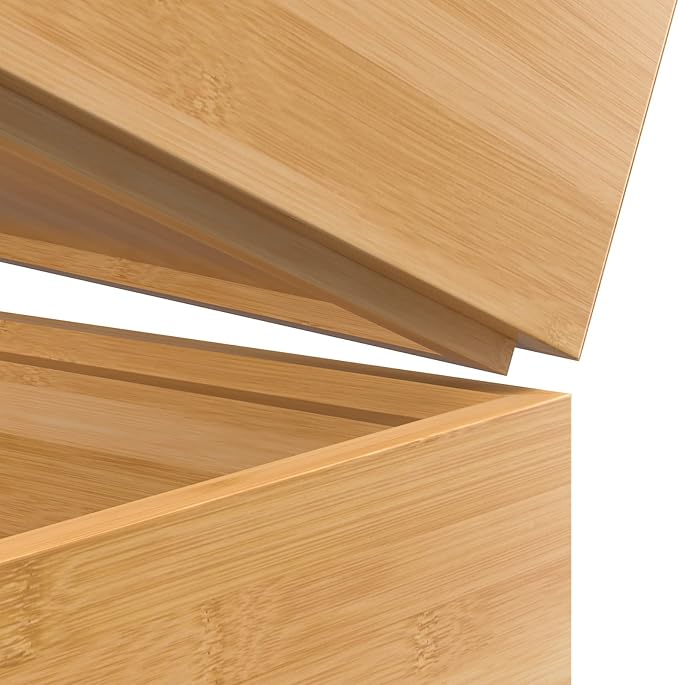 Silverware Tray for Drawer, Stackable Kitchen Bamboo Drawer Organizer 9" x 6" x - Image 5