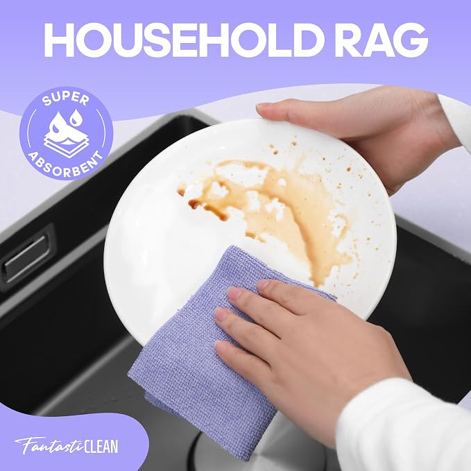 Fantasticlean Microfiber Cleaning Cloth Roll 4 Rolls 240 Pack, Tear Away - Image 5