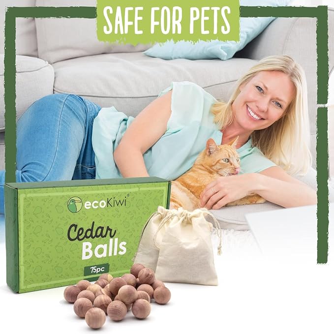 ecoKiwi Cedar Balls for Clothes Storage 75 Pack - Image 4