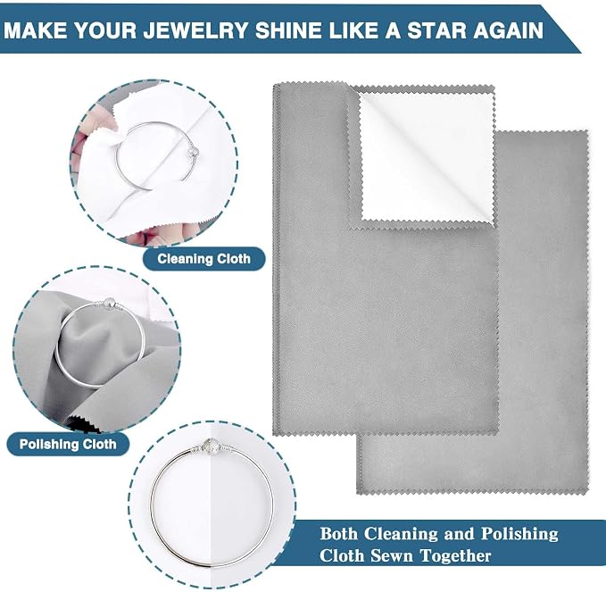 SEVENWELL Silver Polishing Cloth, Jewelry Cleaner Cloth - Image 2