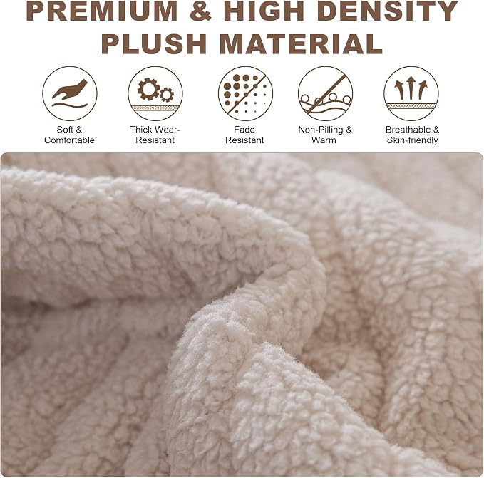 OTOB Sofa Covers for 3 Cushion Couch Washable, All Seasons Fuzzy Non Slip Kids - Image 2