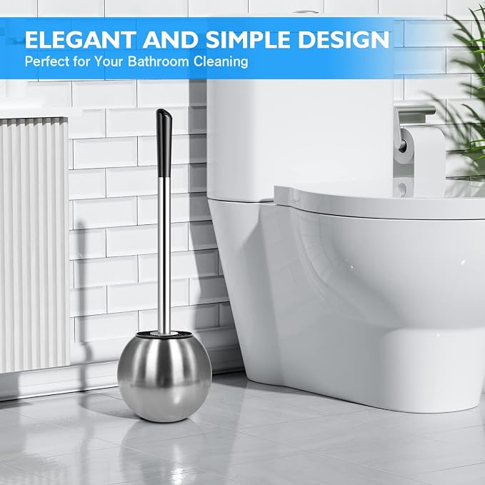 Toilet Brush and Holder 2 Pack, 304 Stainless Steel Toilet Brush - Image 6