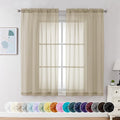 Chyhomenyc Taupe Sheer Curtains 54 Inch Long 2 Panels, Light Filtering Rod by Chyhomenyc