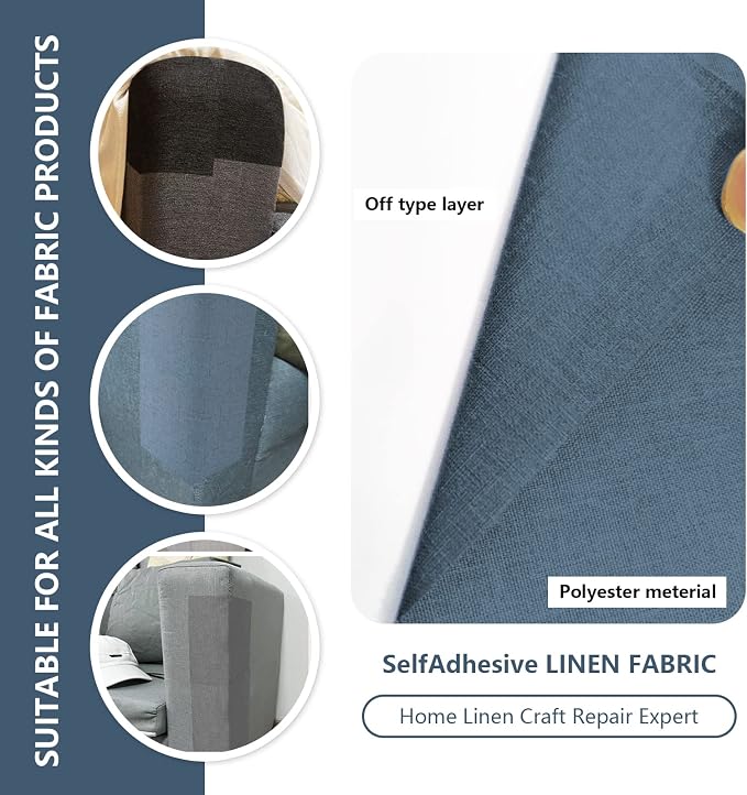 Fabric Repair Patches, Linen Repair Tape Self-Adhesive Fabric Patches Durable - Image 3