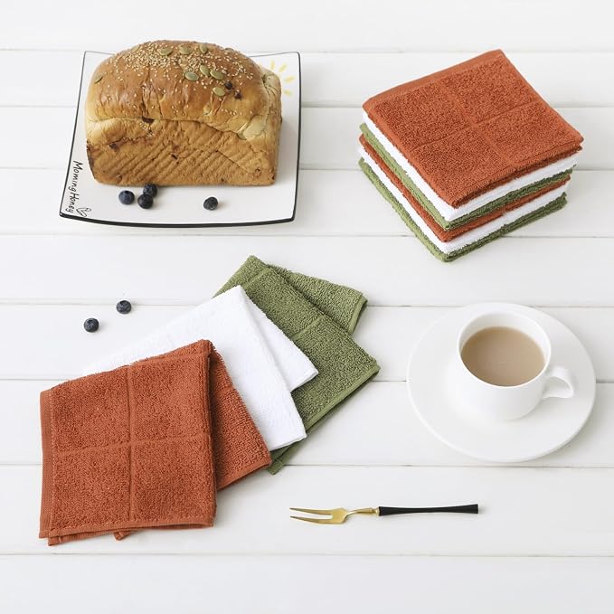 Glynniss Kitchen Dish Cloths Highly Absorbent Dish Rags 100% Cotton Wash Cloths - Image 6