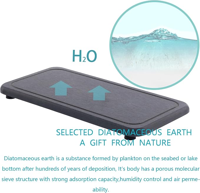 2 Pcs Water Absorbing Stone Trays, Kitchen/Bathroom Sink Soap Dish, Diatomite - Image 3