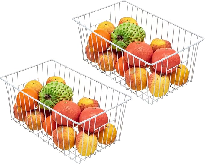 16inch Freezer Wire Storage Organizer Baskets, Household Refrigerator Bins - Image 3