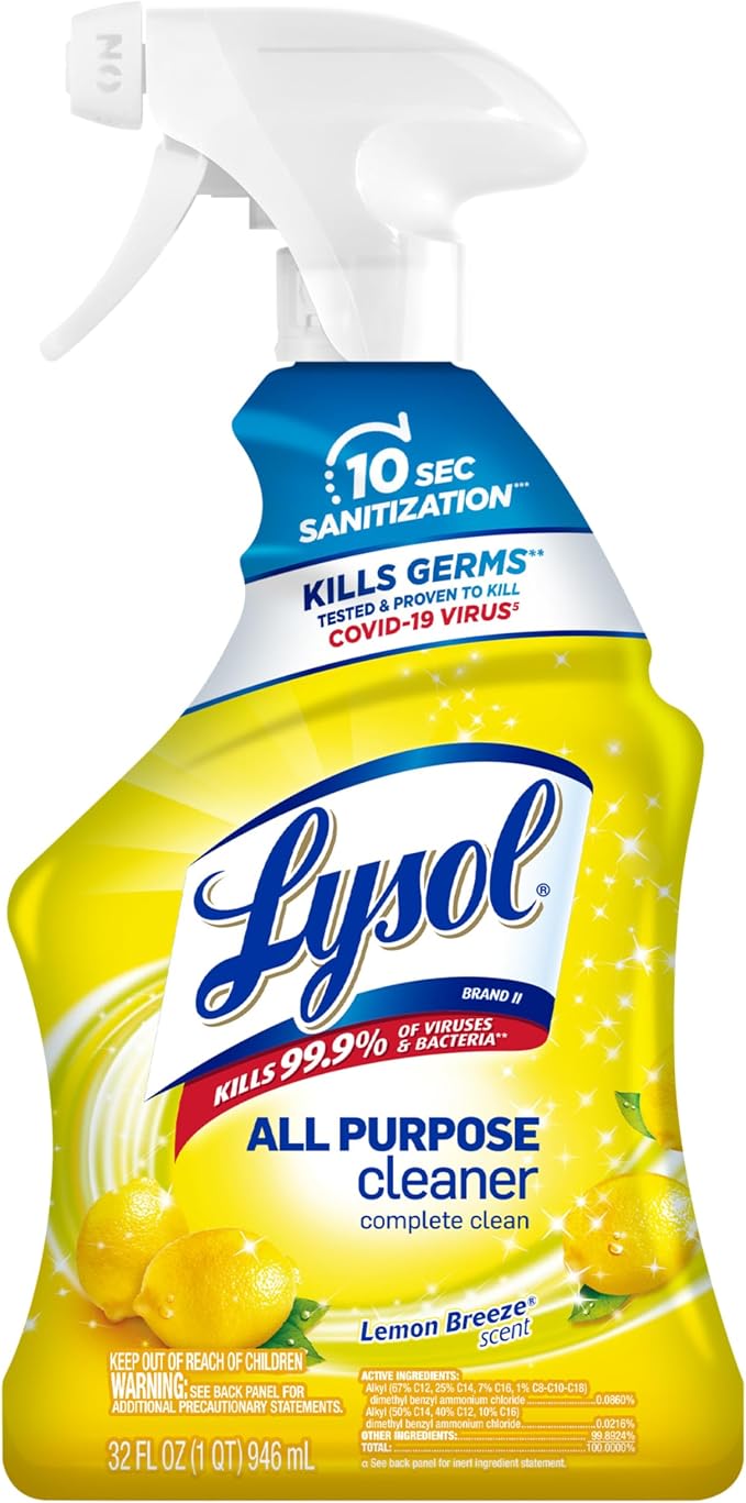 Lysol All Purpose Cleaner Spray, Kitchen & Bathroom Cleaner, Lemon Breeze Scent by Lysol