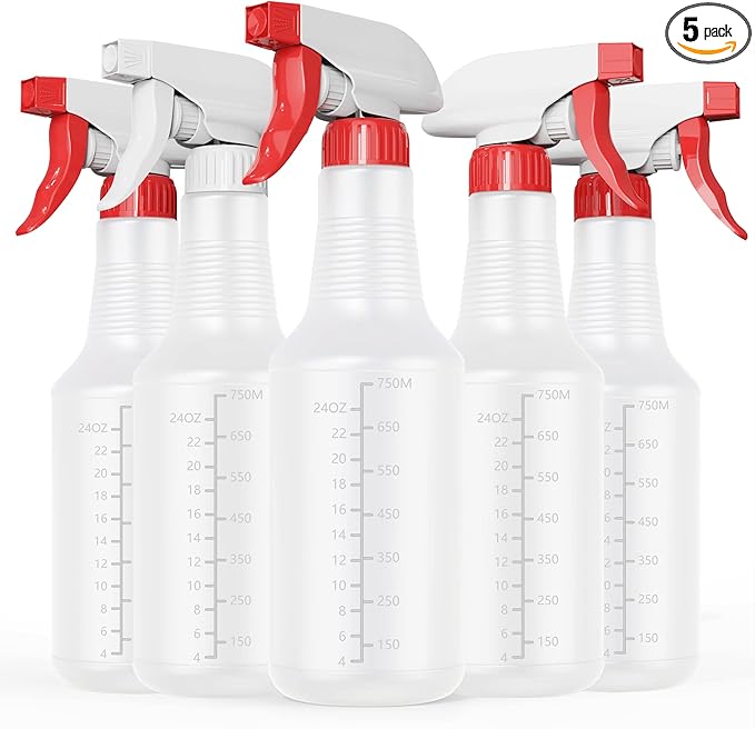 Veco Spray Bottle with Measurements and Adjustable Nozzle, HDPE Plastic Spray by Veco