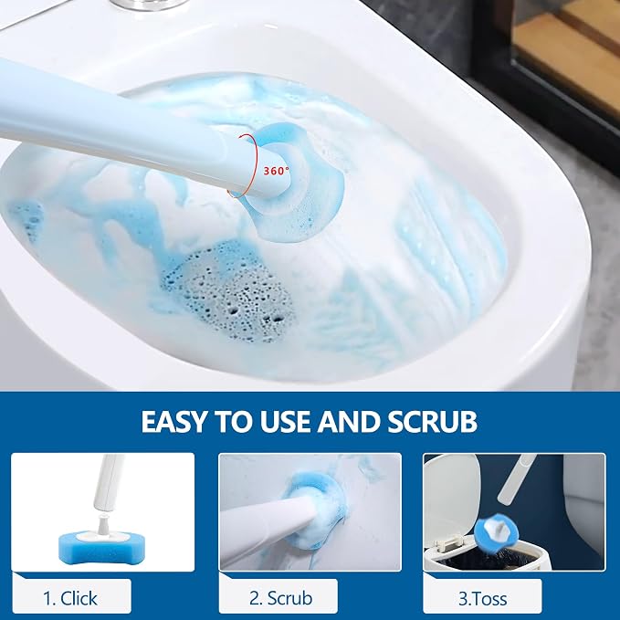 Disposable Toilet Brush with 112 Refills, Toilet Bowl Wand and Holder, Toilet - Image 5