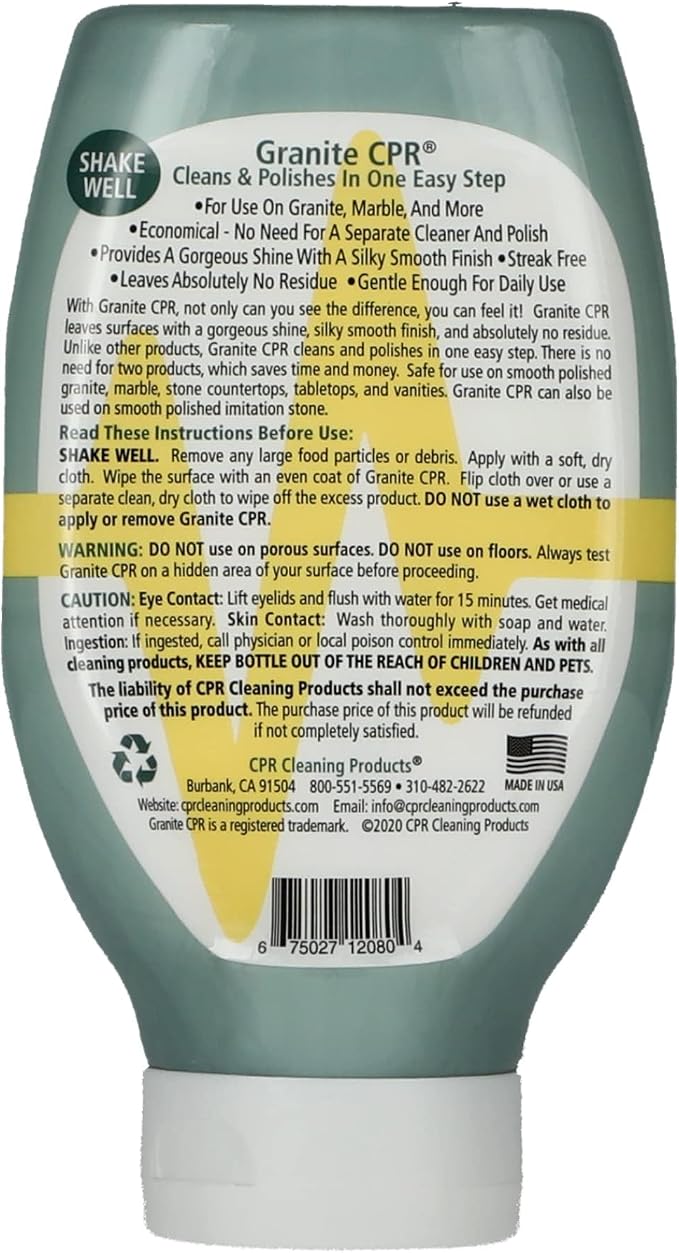 CPR Granite Cleaner Can Be Used Daily On Granite, Quartz & Corian. Leaves A - Image 8