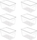 Vtopmart 6 PCS Clear Plastic Storage Bins, Pantry Organizer Containers by Vtopmart