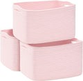 3-Pack Shelf Baskets for Organizing, Woven Storage Basket for Shelves, Cotton by Degeyoyo