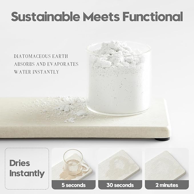 2PCS Bathroom Sink Vanity Trays, Water Absorbing Diatomite Stone Drying Soap - Image 4