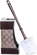 Dahlia Brown Toilet Brush with Holder Set by CreativeScents