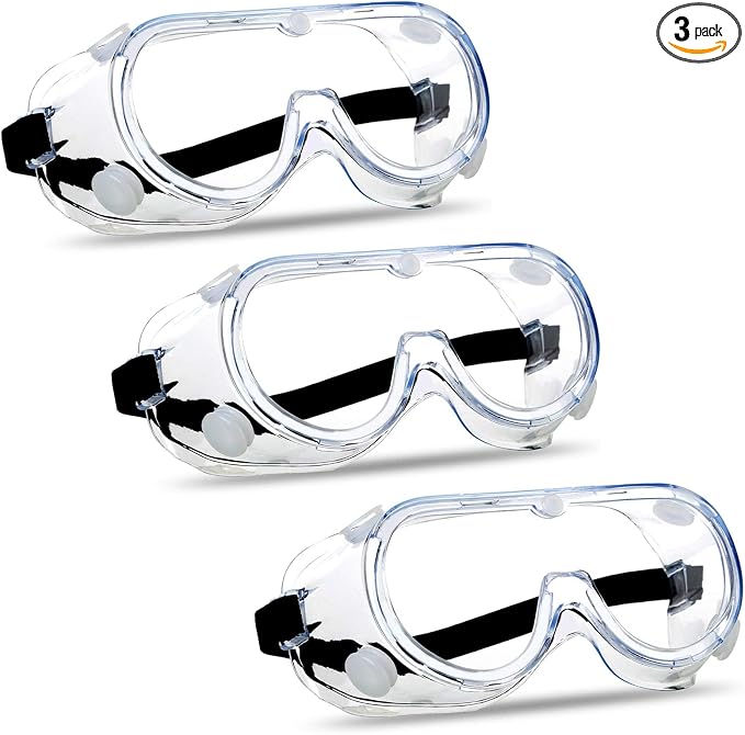 Super More 3PCS Anti-Fog Protective Safety Goggles Clear Lens Wide-Vision by SuperMore
