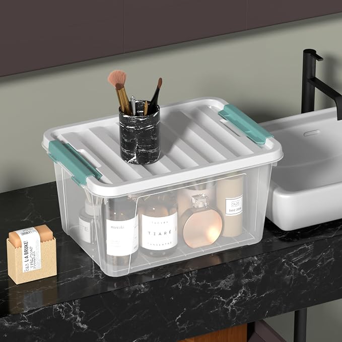 Zopnny 20 Quart Clear Latching Container Box, Plastic Storage Bin - Image 6