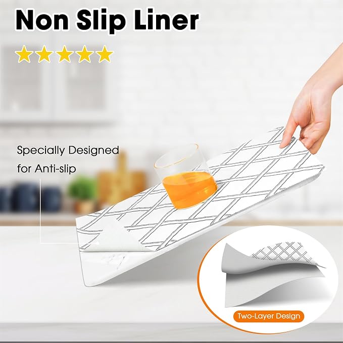Drawer and Shelf Liners for Kitchen Cabinets Non-Adhesive Cabinet Liners Strong - Image 2