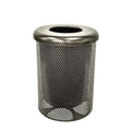 COATEDOUTDOORFURNITURE 32-Gallon Heavy-Duty Punched Steel Round Trash Receptacle by CoatedOutdoorFurniture