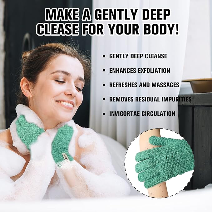 Evridwear Exfoliating Recycled Yarn Eco-Friendly Bath Gloves - Image 4
