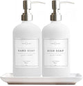 Vine Creations Glass Soap Dispenser, 2 Pack Kitchen Soap Dispenser Set by VineCreations