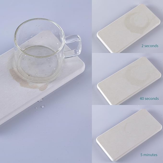 Set of 4 Water Absorbent Diatomite Coasters, Diatomaceous Earth Kitchen Soap - Image 6
