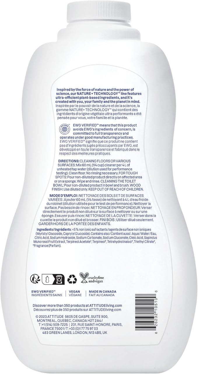 ATTITUDE Floor Cleaner, EWG Verified, Streak-Free, Vegan & Plant-Based - Image 7