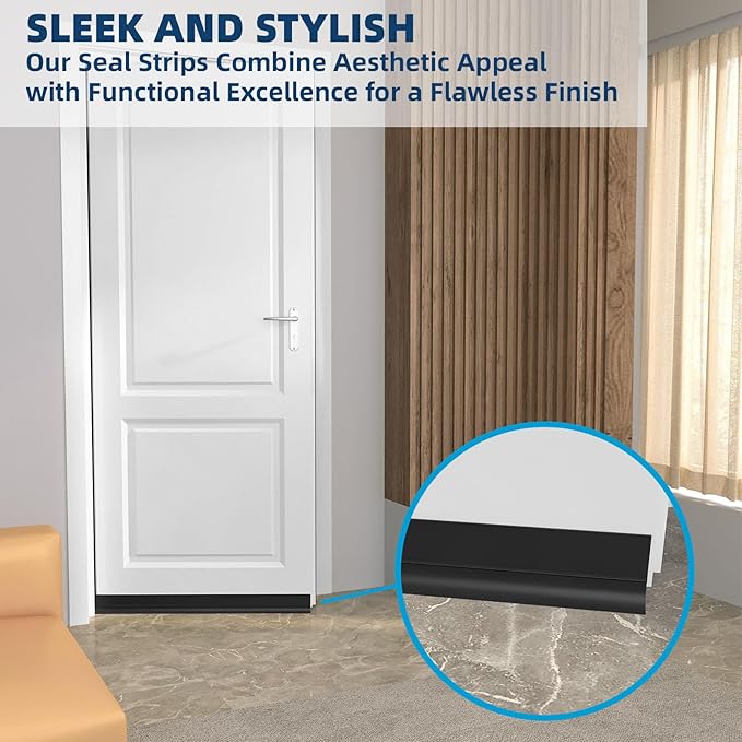 Heavy-Duty 20 ft x 3 in Weather Stripping, Extra Thick 2mm Door Draft Stopper - Image 7