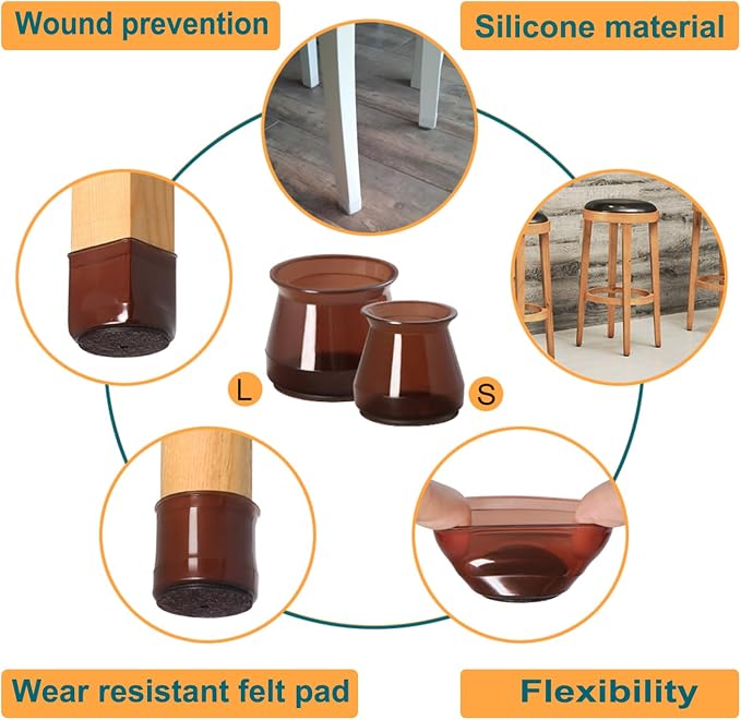 32 Pcs Silicone Chair Leg Floor Protectors - Image 6