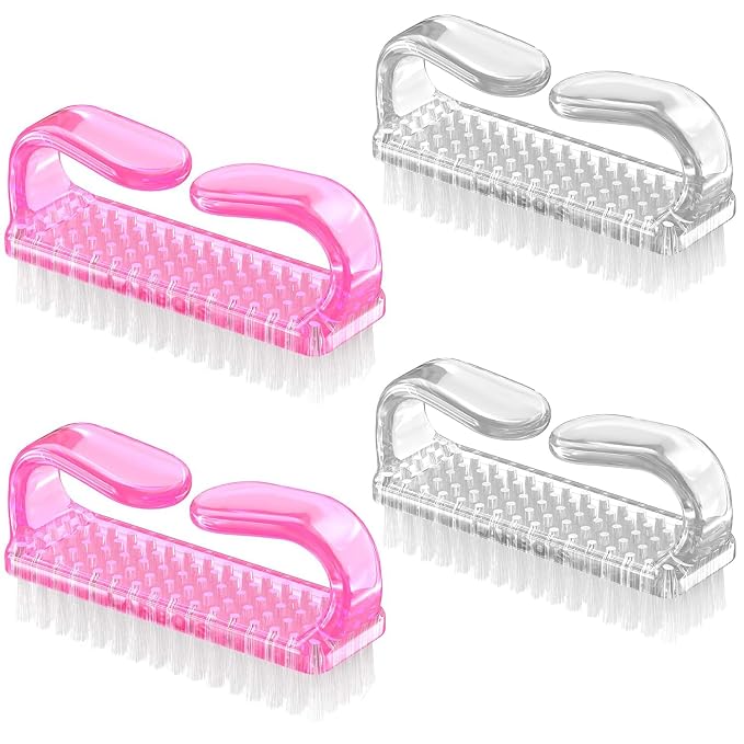 Handle Grip Nail Brush, Hand Fingernail Brush Cleaner Scrubbing Kit Pedicure by Larbois