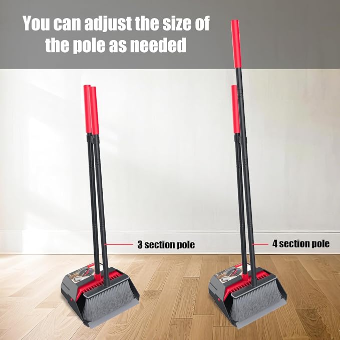 Broom with Dustpan Combo Set, Dust Pans with Long Handle, Brooms with Dustpan - Image 4
