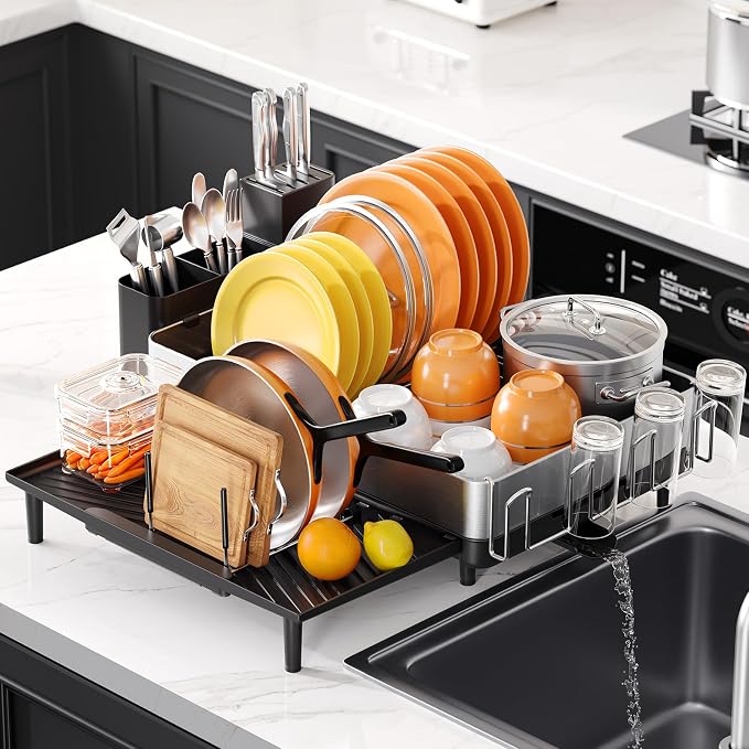 Expandable Dish Drying Rack for Kitchen Counter, 304 Stainless Steel Dish Rack - Image 9
