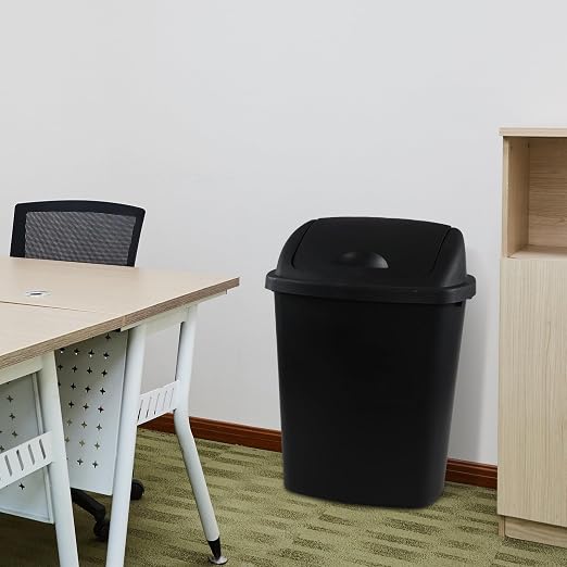 4 Pack Swing Top Trash Can, 6 Gallon Plastic Garbage Bins - Image 6