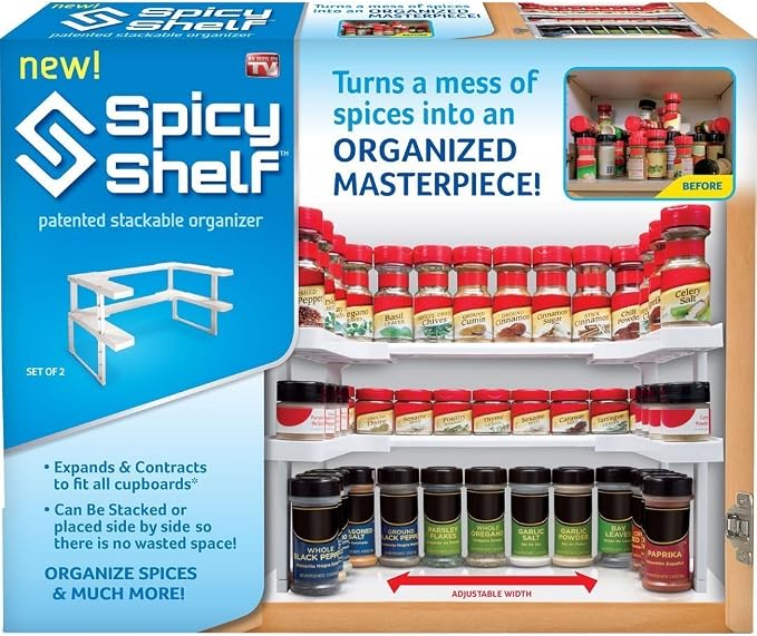 Spicy Shelf Patented Spice Rack and Stackable Organizer by SpicyShelf