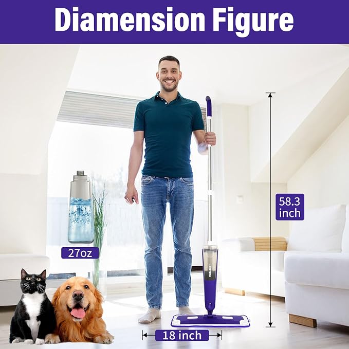 Mops for Floor Cleaning, Wet and Dry Spray Mop - Image 5