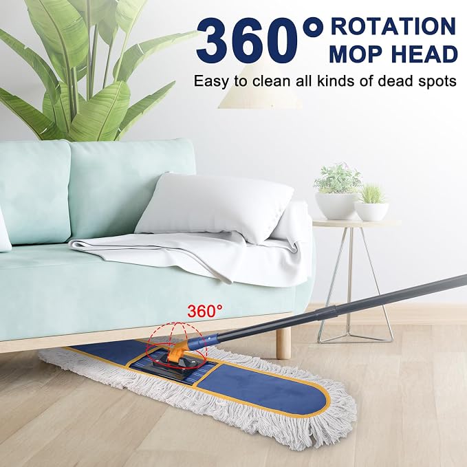 24" Commercial Dust Mop for Floor Cleaning, Heavy Duty Floor Duster - Image 3