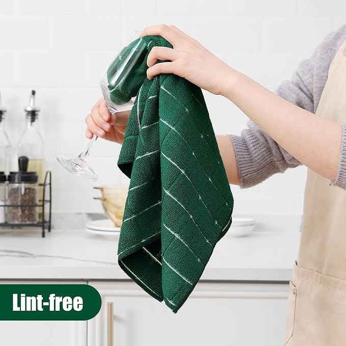 Homaxy Microfiber Kitchen Towels and Dishcloths Set, 12 Pack Soft and Absorbent - Image 4