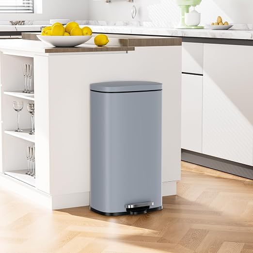 Arlopu 8/13.2 Gallon Step Trash Can, Stainless Steel Garbage Bin, Soft-Close - Image 5