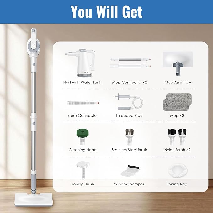 FEPPO Steam Mop with Detachable Handheld Steam Cleaner - Image 9