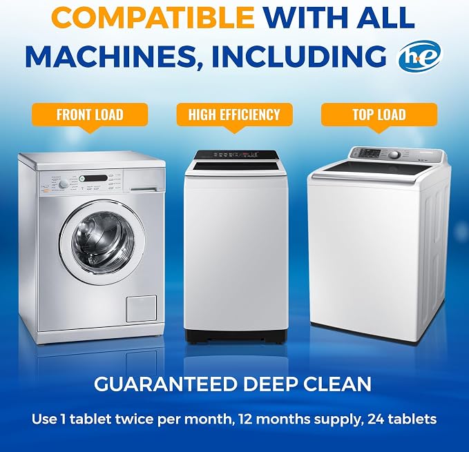 Washing Machine Cleaner Tablets 24 pack Powerful Descaler -Deep Cleaning - Image 3