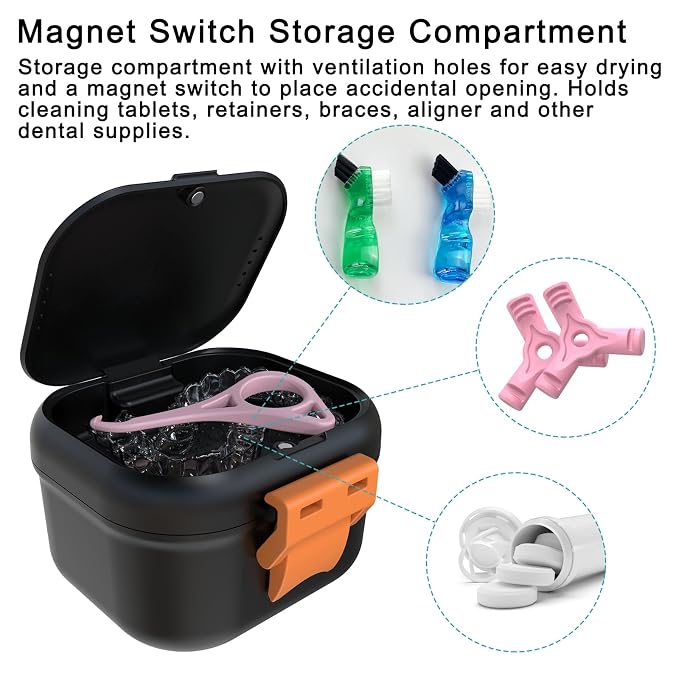 ARGOMAX Leak Proof Denture Bath Cup, Portable Soaking Denture Box, Denture Bath - Image 5