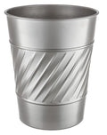 Monarch Abode Pewter Handcrafted Wave Embossed Metal Wastebasket by MonarchAbode