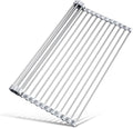 Tomorotec Stainless Steel Roll-Up Dish Drying Rack Marble Color Silicone Edges by Tomorotec