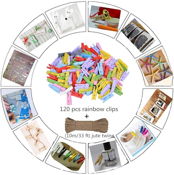 DurReus Tiny Wood Clips Travel Clothespins Miniature Clothes Pins - Image 7
