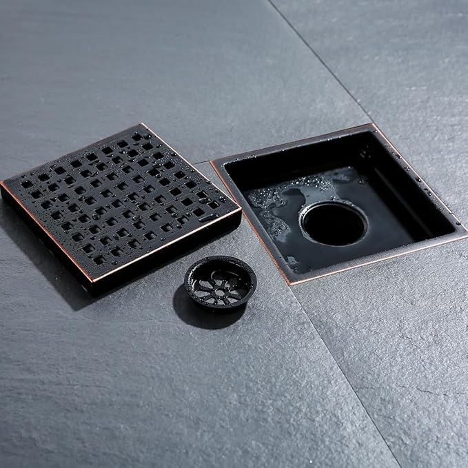 RANDOM 6 Inch Square Shower Floor Drain - Image 5