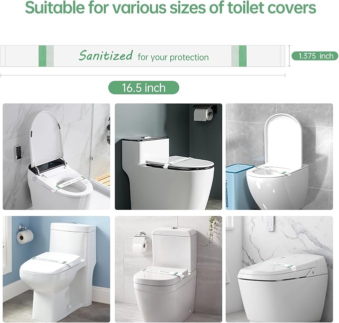 Germiwipe Printed Toilet Seat Bands, Toilet Strips, Hotel Essentials Paper - Image 2