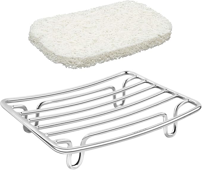 Bar Soap Dish Holder for Shower Bathroom Stainless Steel Rust Proof Self by GUUKAR