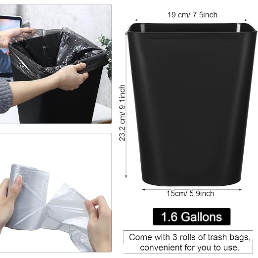 Eccliy 6 Pack Plastic Trash Can - Image 2