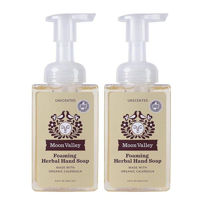 Moon Valley Herbal Foaming Hand Soap, Unscented Two Pack, Recyclable Bottle by MoonValleyOrganics